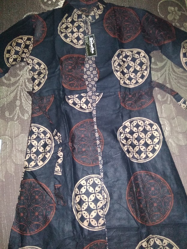Gamis Batik Modern Murah Katun Halus Kombinasi Truntum, Ori Batik Aksara Pekalongan Big Size Jumbo