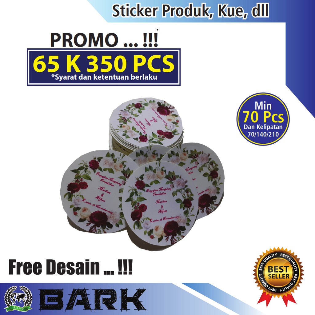 

cetak stiker sticker label logo custom nama jualan makanan pengiriman olshop murah ukuran 4 cm