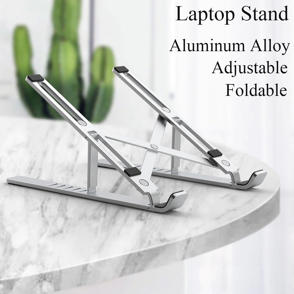 WIWU S400 - Ergonomic Aluminium Alloy Adjustable Folding Laptop Stand - Untuk Notebook ukuran 10-15&quot;