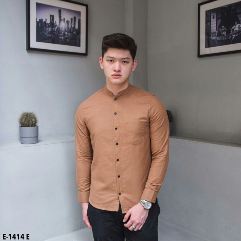 baju koko lengan panjang aldebaran coklat