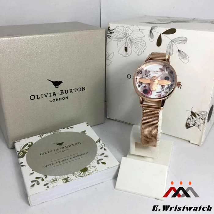 JAM OLIVIA BURTON 3D ROSEGOLD 30MM ORIGINAL JAM TANGAN WANITA ORIGINAL GARANSI