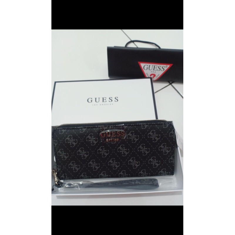 Sale Guess 50% Buy1get1 Free Dompet Logo Rock Large Zip Around Original Counter Ada Tag Price