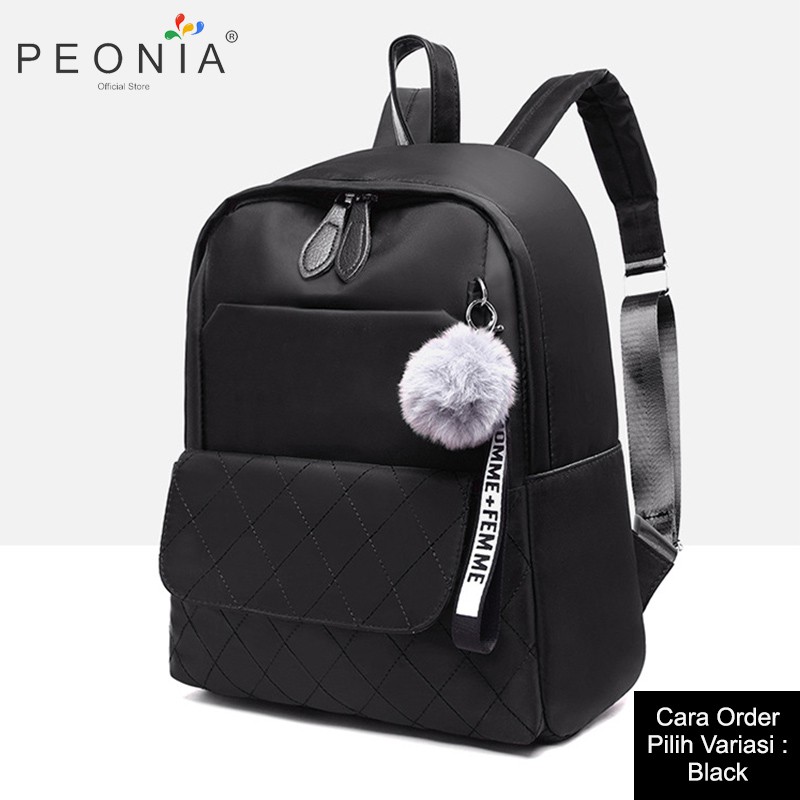 Peonia Tas Ransel Wanita Import Kantor Kerja Sekolah Kuliah Outdoor
