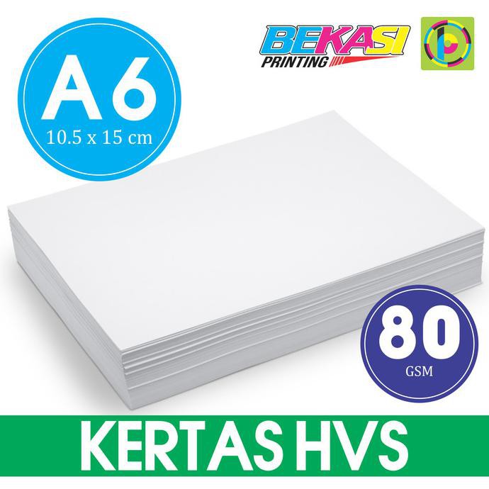 

Kertas HVS 80 GSM Ukuran A6 (10,5 x 15 cm) - 1 RIM isi 500 lembar