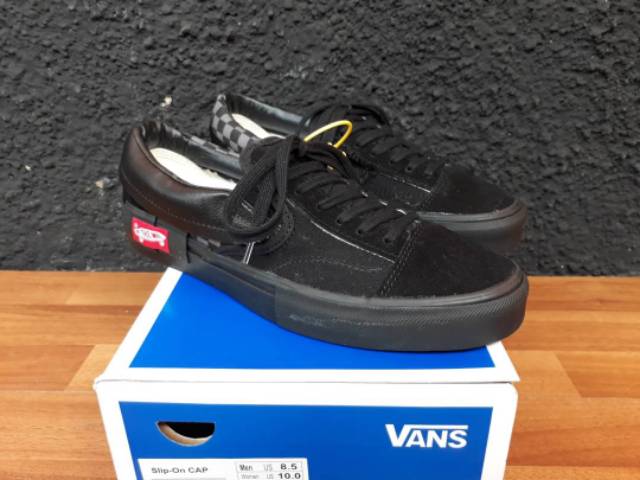 Vans SLIP ON CAP &amp; PASTE BLACK BLACK PREMIUM BNIB MADE IN CHINA Waffle ICC Size 40/41/42/43/44