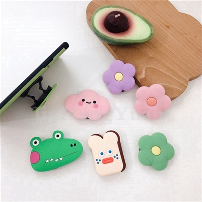 for IPhone11 Pro MAX X XR XSMA 7 8 6 Cute Cartoon Round Universal Mobile Phone Ring Holder Airbag Fold Stand Bracket Suitable for all mobile phones