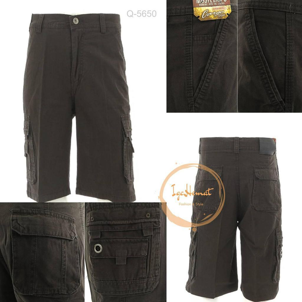 CELANA PENDEK KATUN CARGO LAKI LAKI ABU TUA MUSTEVAN''S 28-29[Q5650]