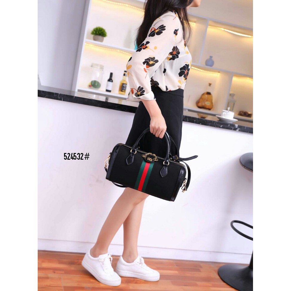 High Premium Gucci Ophidia GG Suede Medium Top Handle Bag 524532