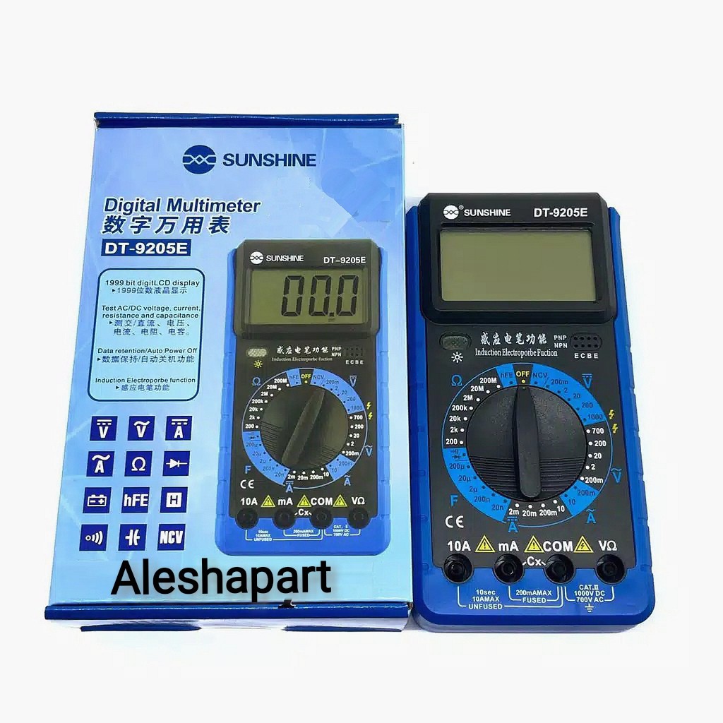 Multitester Digital/Multimeter Digital/Avometer Digital SUNSHINE DT-9205E