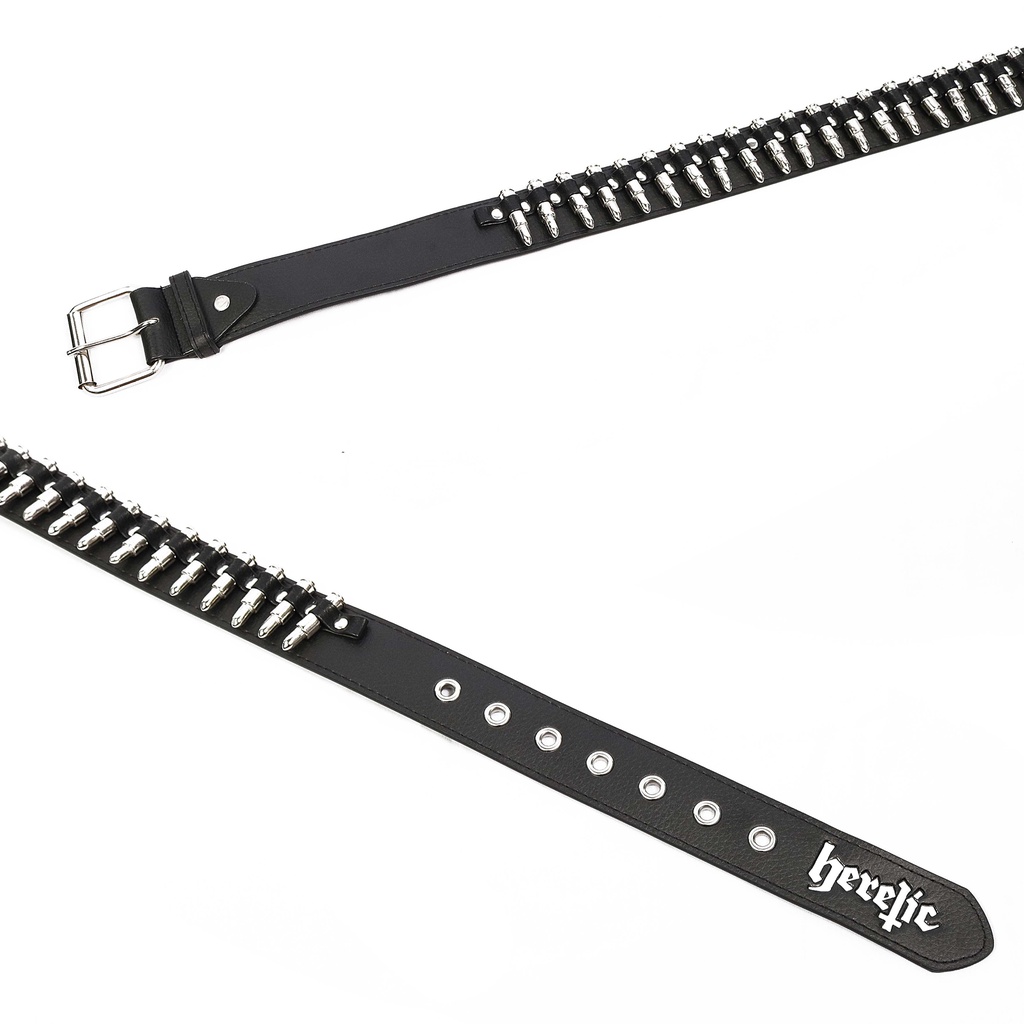 Heretic -  Bullet Leather Belt / Sabuk Peluru Kulit - Mayhem