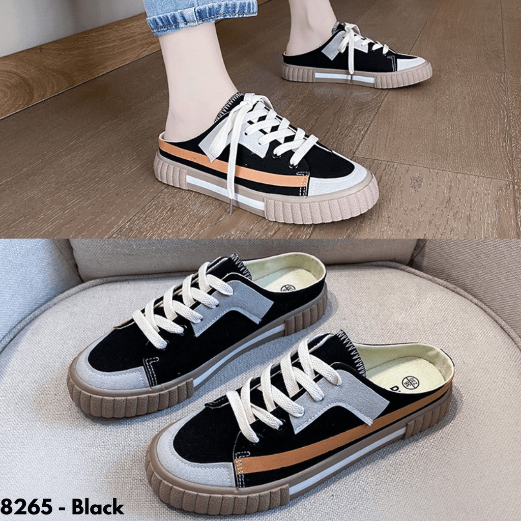 SEPATU SLOP WANITA CANVAS NYAMAN PRAKTIS MODEL KEKINIAN UNIK LUCU IMPORT #8265