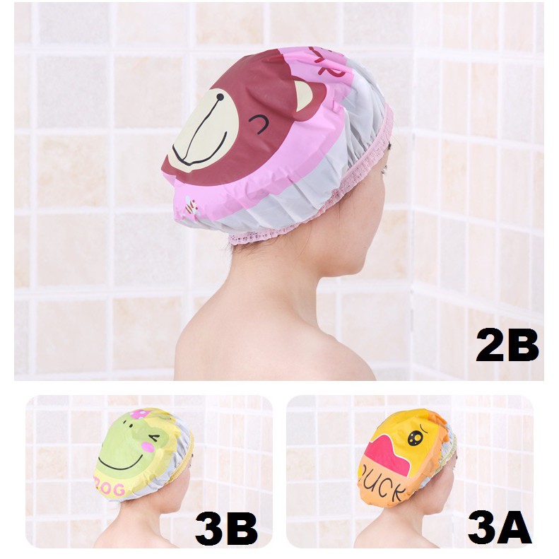 Penutup Kepala Karakter - Cap mandi - Shower Cap - Topi Mandi