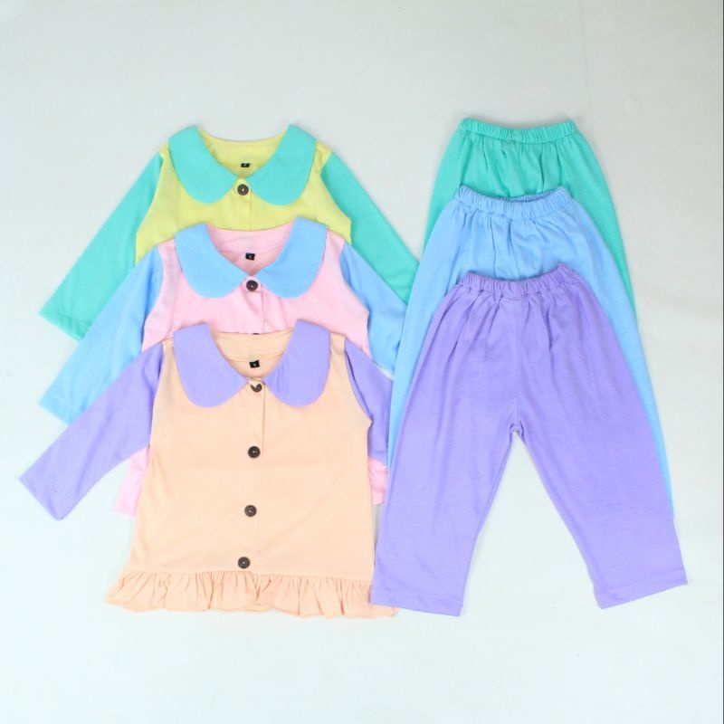 LONG CANDY SET - Promo 10.10 Setelan Anak Baju Bayi Daily Baby Dress Kids Piyama Cewek Pajamas Perempuan Tidur