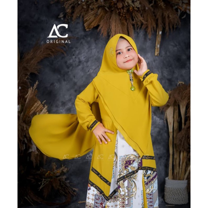 GAMIS SYAR'I ANAK MARWAH CERUTI ARMANI MIX CERUTI DIOR SET HIJAB BY AC ORIGINAL COLLECTION