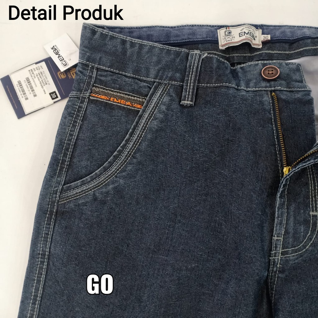 gof EMBA CELANA JEANS Pakaian Pria Celana Pendek Jeans Bermuda Casual Reguler Fit Slimfit Original