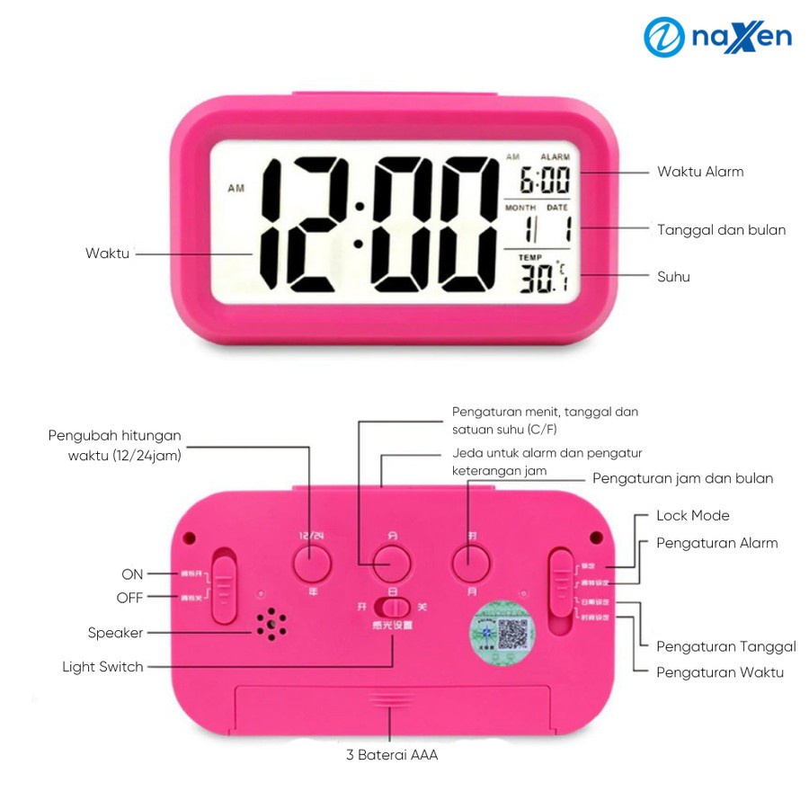 Jam Alarm Digital Jam Weker Pintar Jam Meja Digital Smart Alarm Clock