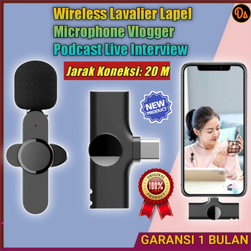 PROMO Wireless Lavalier Lapel Microphone Vlogger USB Type C - HA80 Hadesi 7RSKA2BK