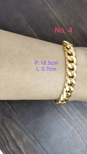 Fifi Fashion Gelang Gold Sisik Naga Lebar Titanium Xuping ASLI Antikarat Antialergi(LT)