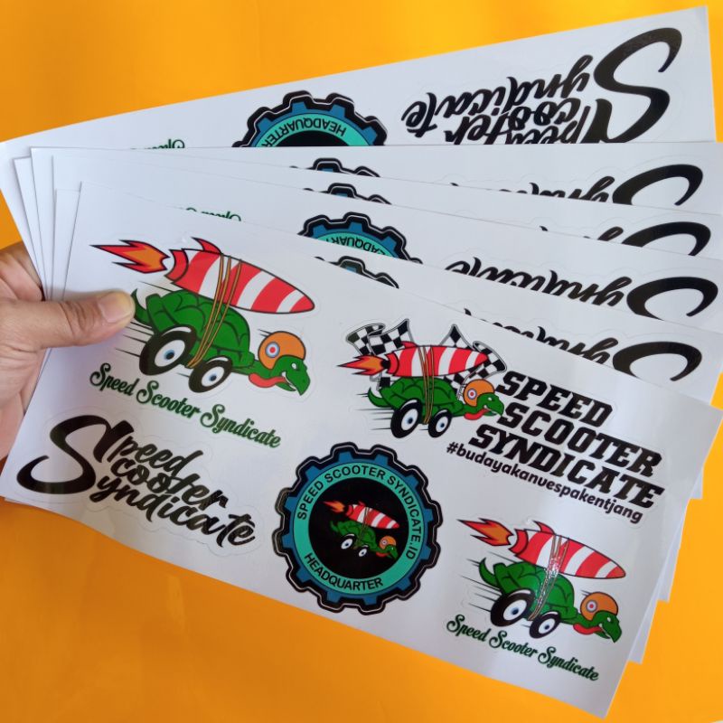 STICKER PACK STIKER VESPA RACING SPEED SCOOTER SYNDICATE + CUTTING/POTONG MURAH P015