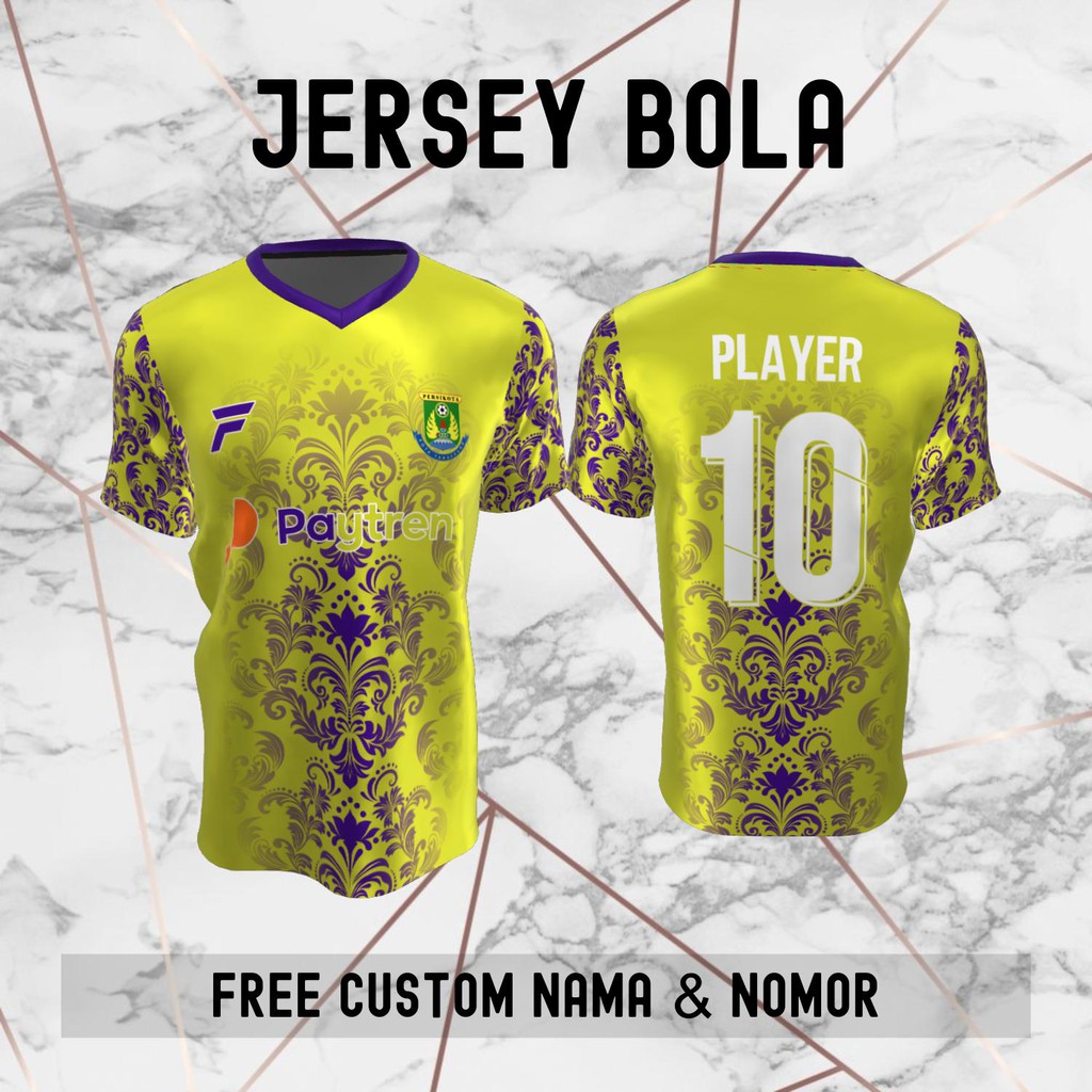 Jersey Batik Persikota Tangerang Klub Bola Baju Kaos Custom Nama dan Nomor Punggung - 786