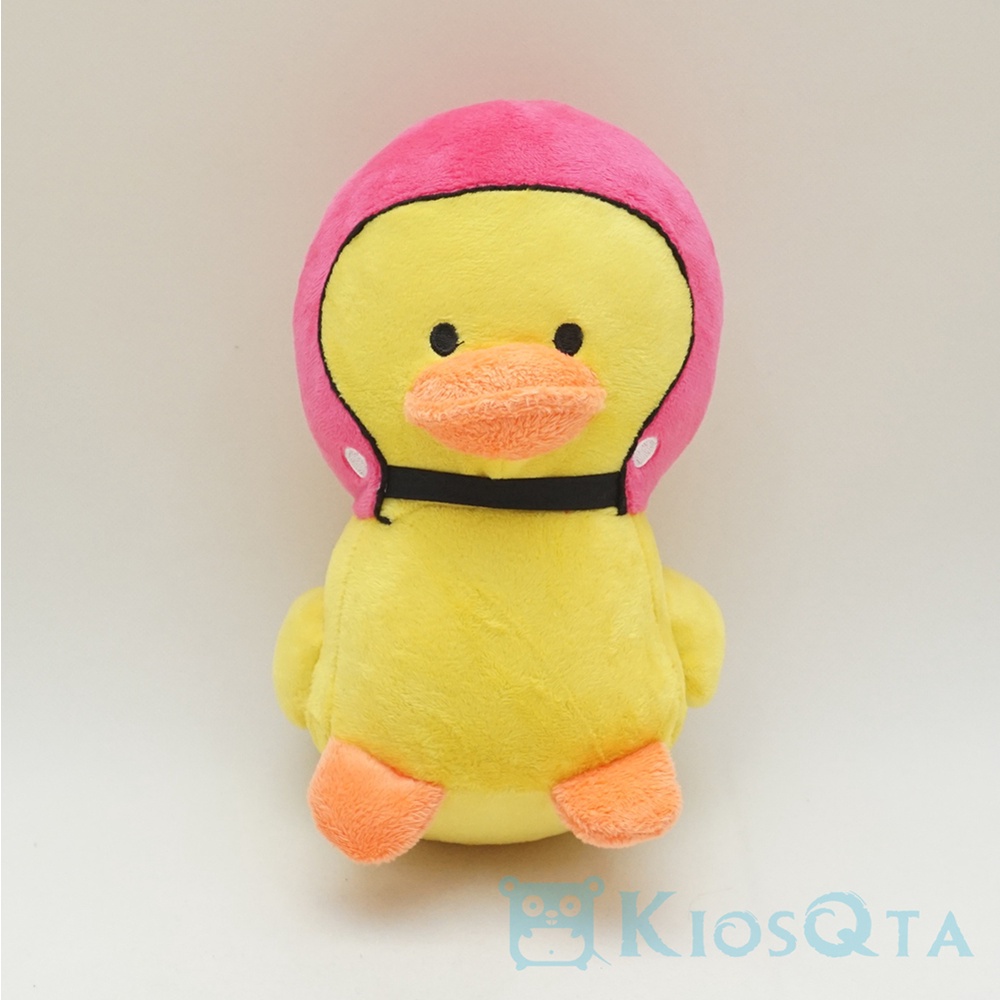 boneka bebek kuning yellow duck helm pink small