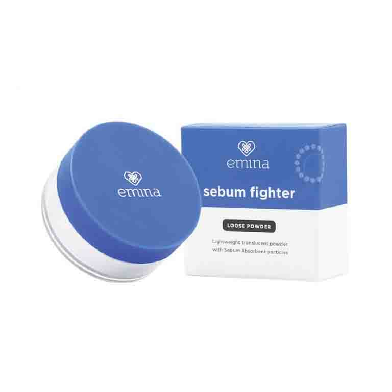 Emina Sebum Fighter Loose Powder 8 gr - Ms Pimple Bedak Tabur