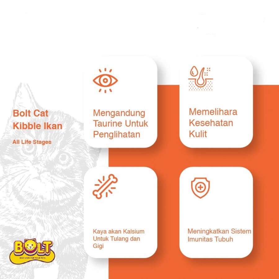 Bolt 1kg Makanan Kucing Kering