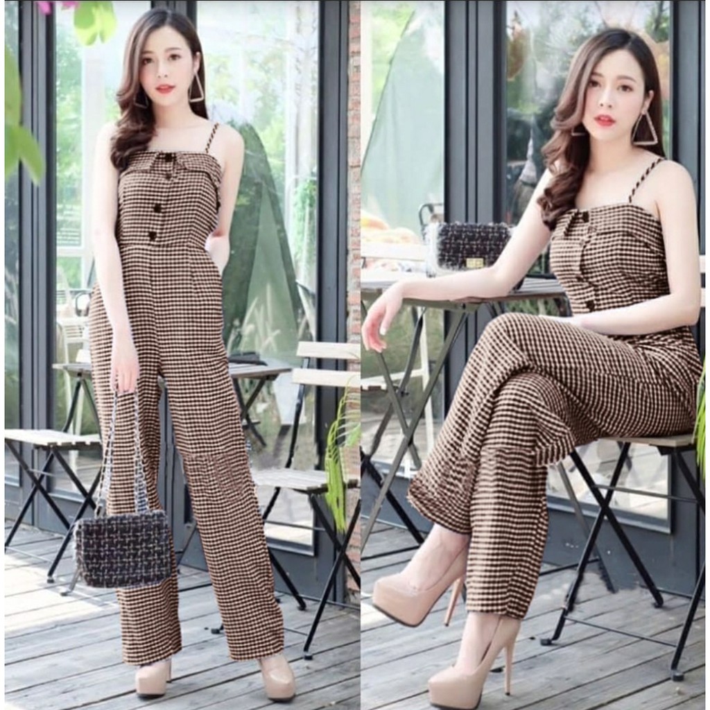 FWG - JS BANGKOK / JUMPSUIT KOTAK / JUMPSUIT WANITA TERBARU / JUMPSUIT / OVERALL JUMPSUIT / BAJU