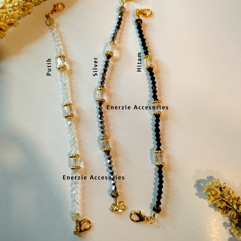 Konektor Masker Kristal/ Tali Hijab Masker/ Konektor Masker Terbaru (010)