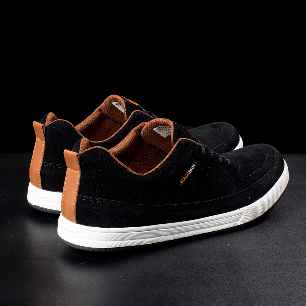 DAVIS BLACK |ManNeedMe x FLAZHBACK| Sepatu Sneakers Pria Casual Shoes ORIGINAL