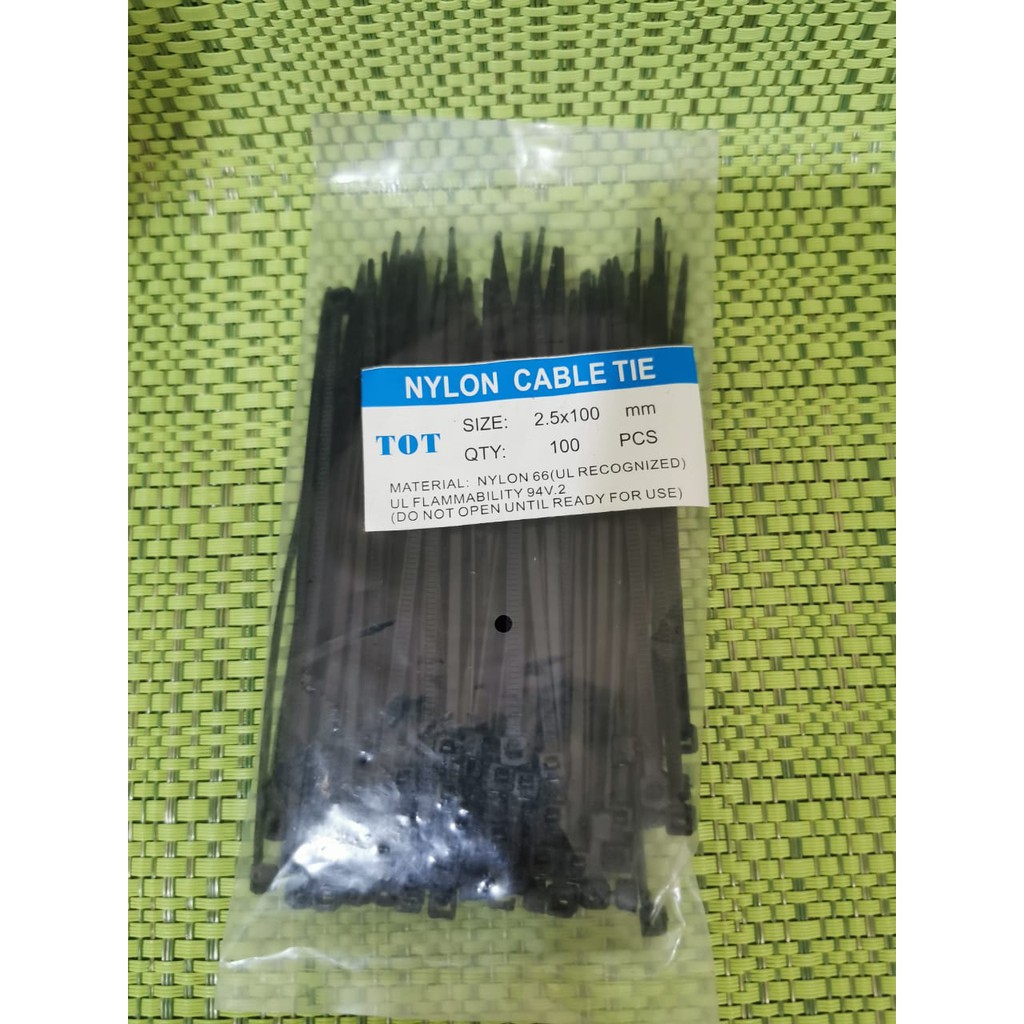 Kabel Ties Nylon TOT 100 mm Hitam Kabel tis