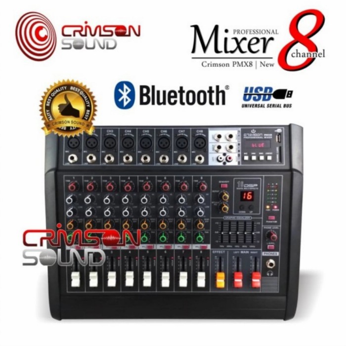 Mixer 8 channel original crimson pmx8 mixer crimson pmx 8
