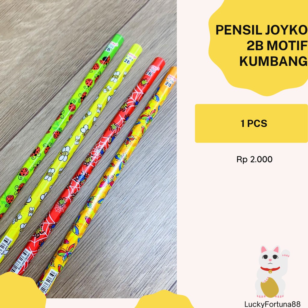 

[LuckyFortuna88] Pensil Joyko 2B motif Serangga P106 ALat tulis anak sekolah Pencil ujian back to school PENSIL MURAH Alat tulis KAntor Pensil ujian 2b