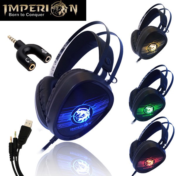 Imperion Intruder HS-G33-D2 RGB 7 Color - Professional Gaming Headset original Plush splitter