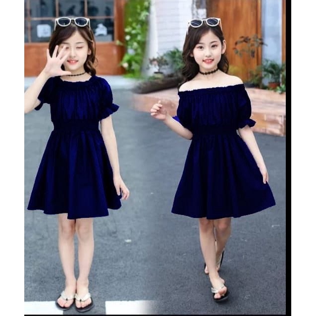 [kid dila 564 RO]Dress anak perempuan ardila Navy/Black