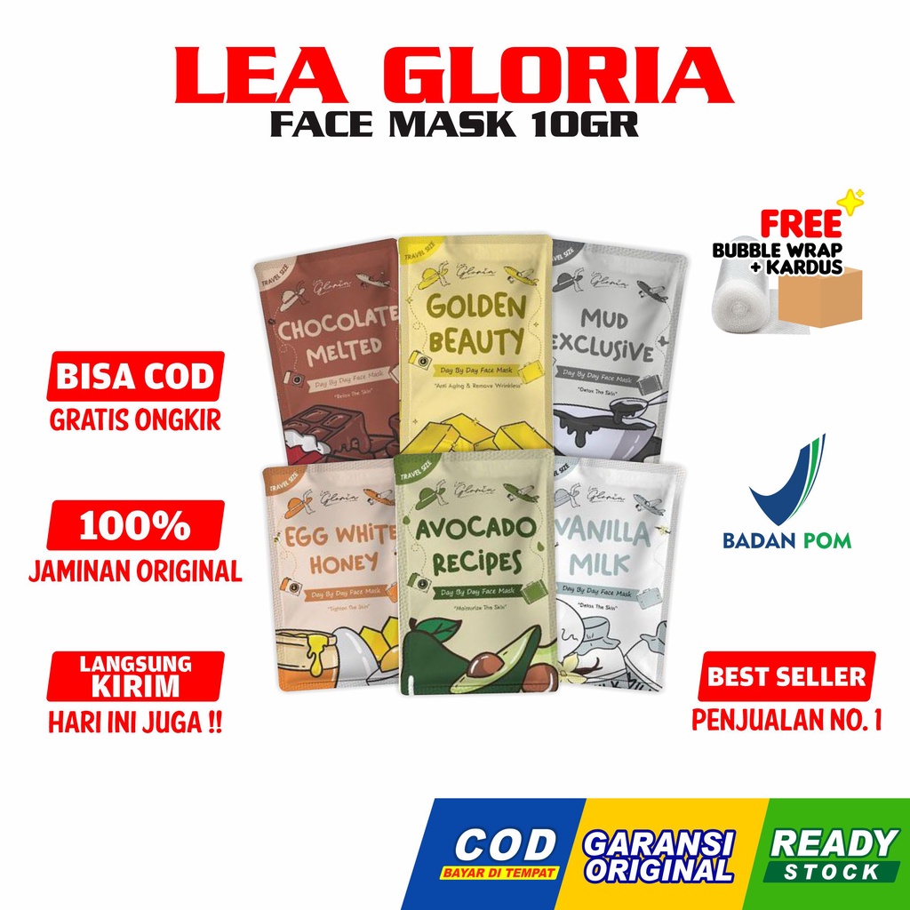 Travel Size Lea Gloria Masker Bubuk 10gr Masker Wajah Organik Mini Original BPOM Halal