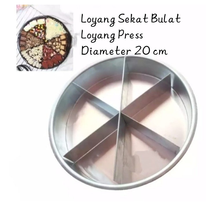 Loyang Sekat Press Bulat Premium Tanpa Sambungan Diameter 20cm