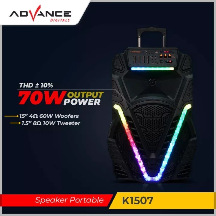 Speaker Advance K1507 Meeting Bluetooth 15 Inch + 2 mic wireless