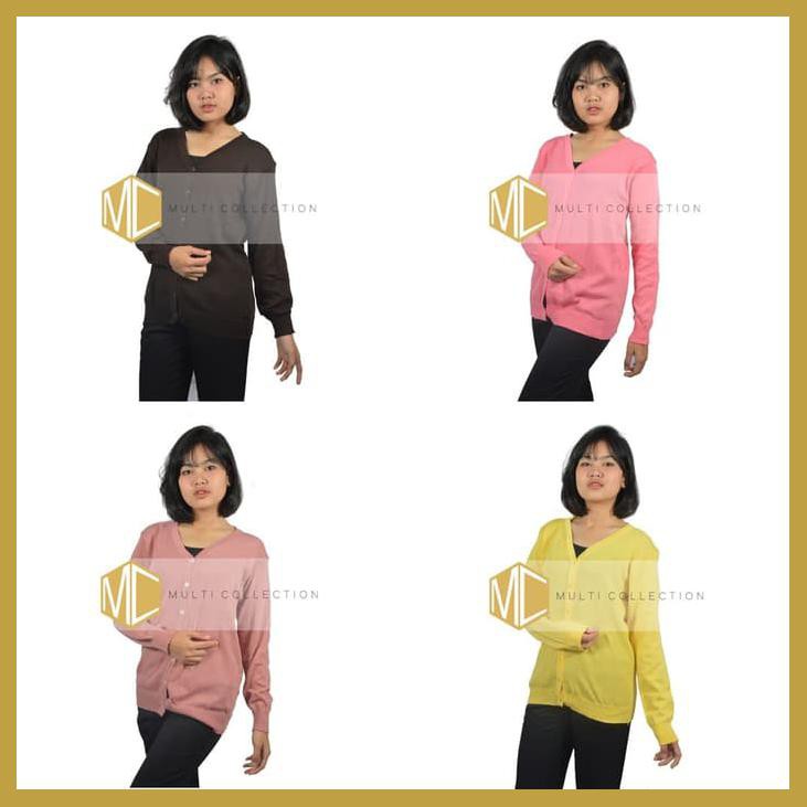 KARDIGAN RAJUT BAJU RAJUT KOREA SWEATER RAJUT WANITA - KUNING