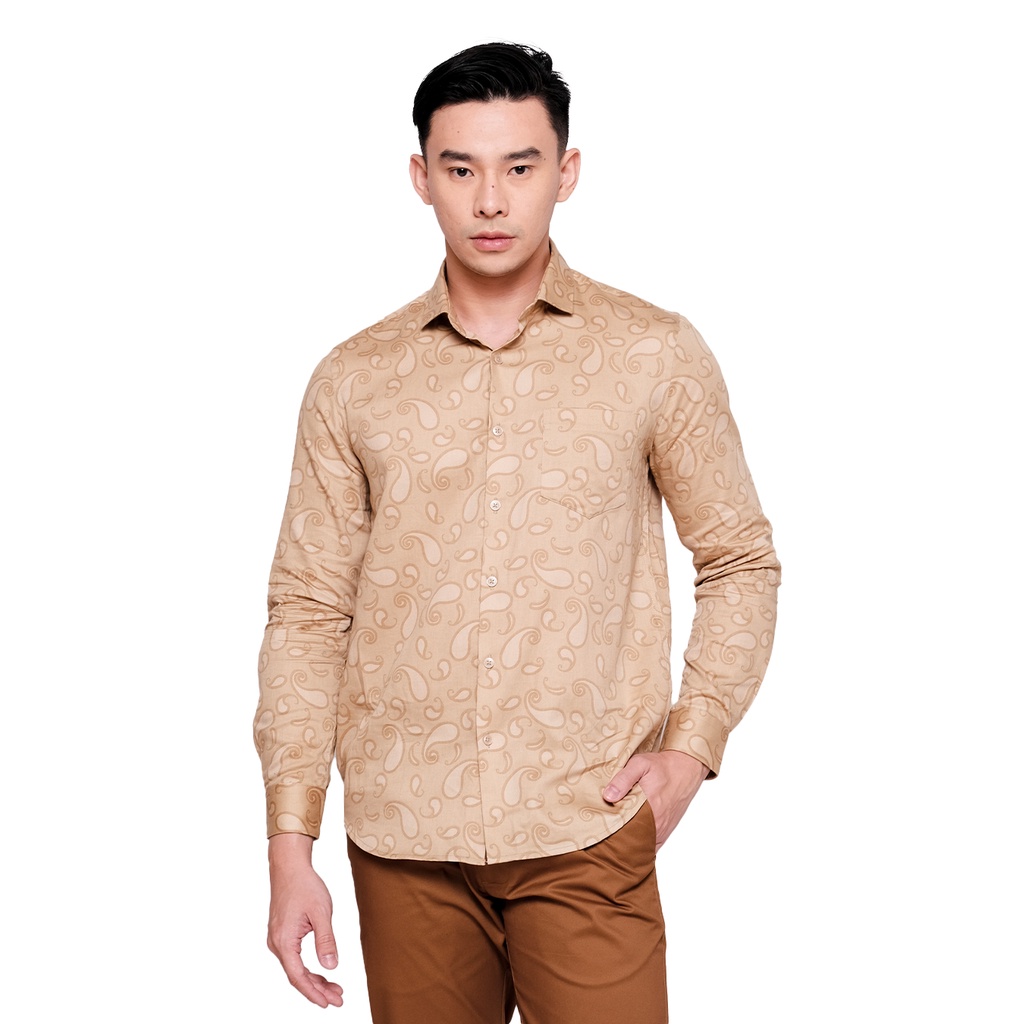 MOC Kemeja Lengan Panjang Pria THECOOL-BEIGE