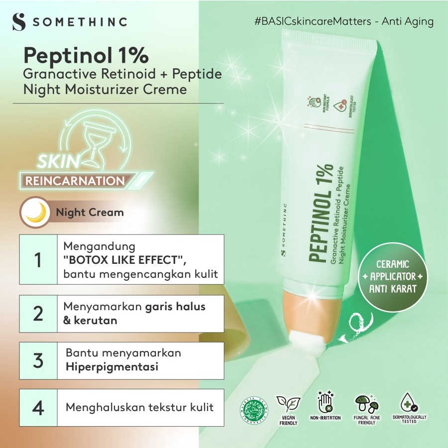 SOMETHINC PEPTINOL Granactive Retinoid + Peptide Night Moisturizer Creme Cream Krim Malam Retinol Pelembab Serum Grandactive HPR
