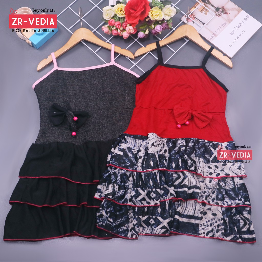 Dress Valerie uk 5-6 tahun / Dress Tanktop Baju Anak Perempuan Adem Kaos Dres Murah Pakaian Pesta