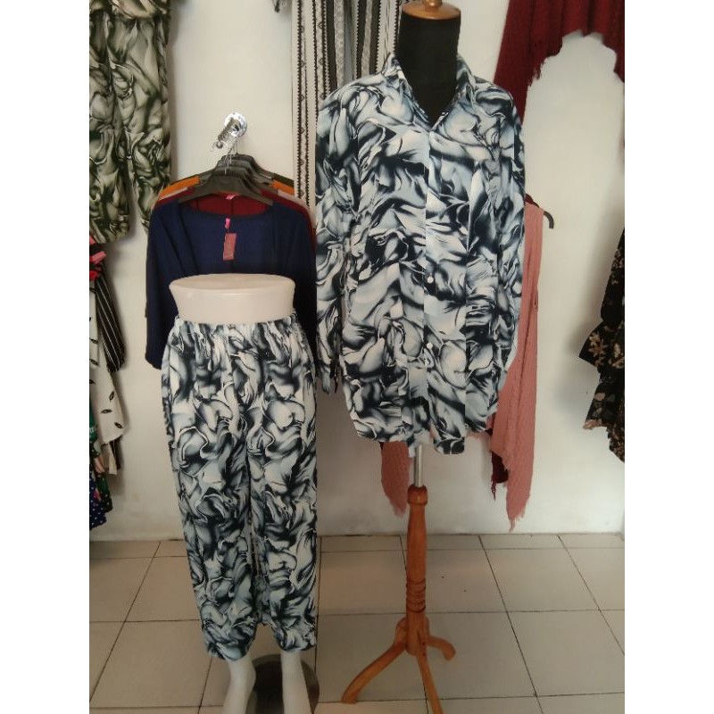 setelan wanita rayon/one seat/kekinian