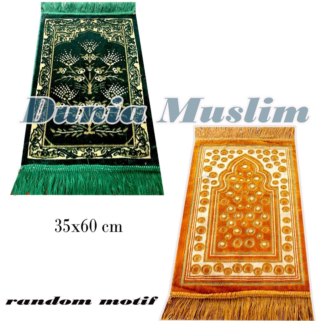 Sajadah Mini Turki Uk. 35*60 CM / Sajadah Bludru Tebal Bulu Sajadah Sujud Muka Anak Kepala