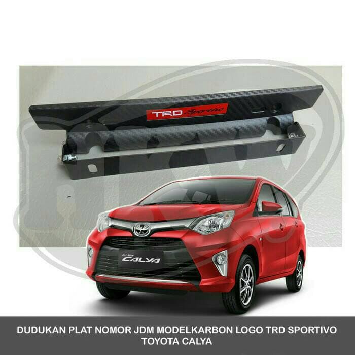 Interior - Otomotif - Aksesoris Mobil Dudukan Plat Nomor Jdm Carbon Trd Calya Sigra Ready Stock
