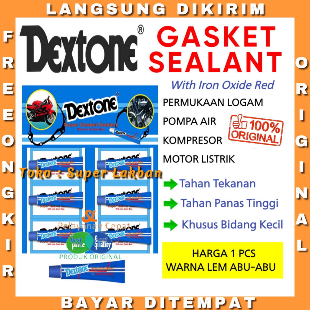 Lem Dextone Gasket Sealant 15gr Logam Besi Mesin Otomotif Tahan Panas 250C