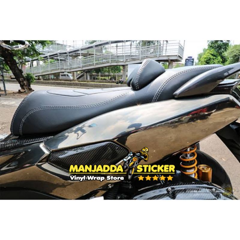 Stiker skotlet motor hitam chrome Super Glossy