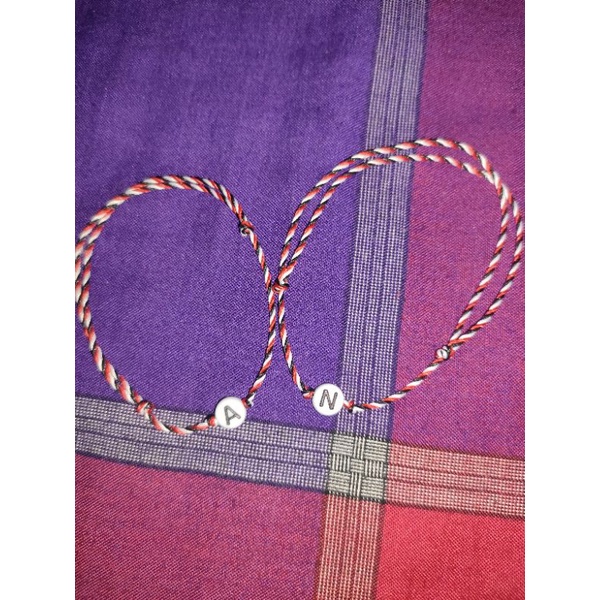 GELANG COUPLE INISIAL HURUF TALI TRIDATU BALI