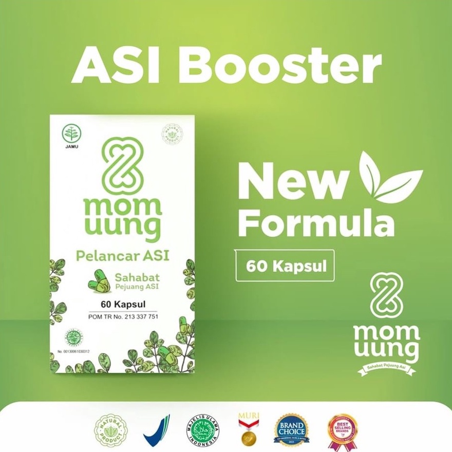 ASI BOOSTER MOM UUNG 60 KAPSUL 120 KAPSUL | KELORCAP MOMUUNG MOM UUNG BOOSTER ASI PELANCAR ASI 60 KA