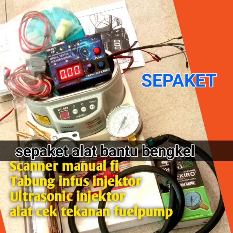 sepaket alat bantu service motor injeksi